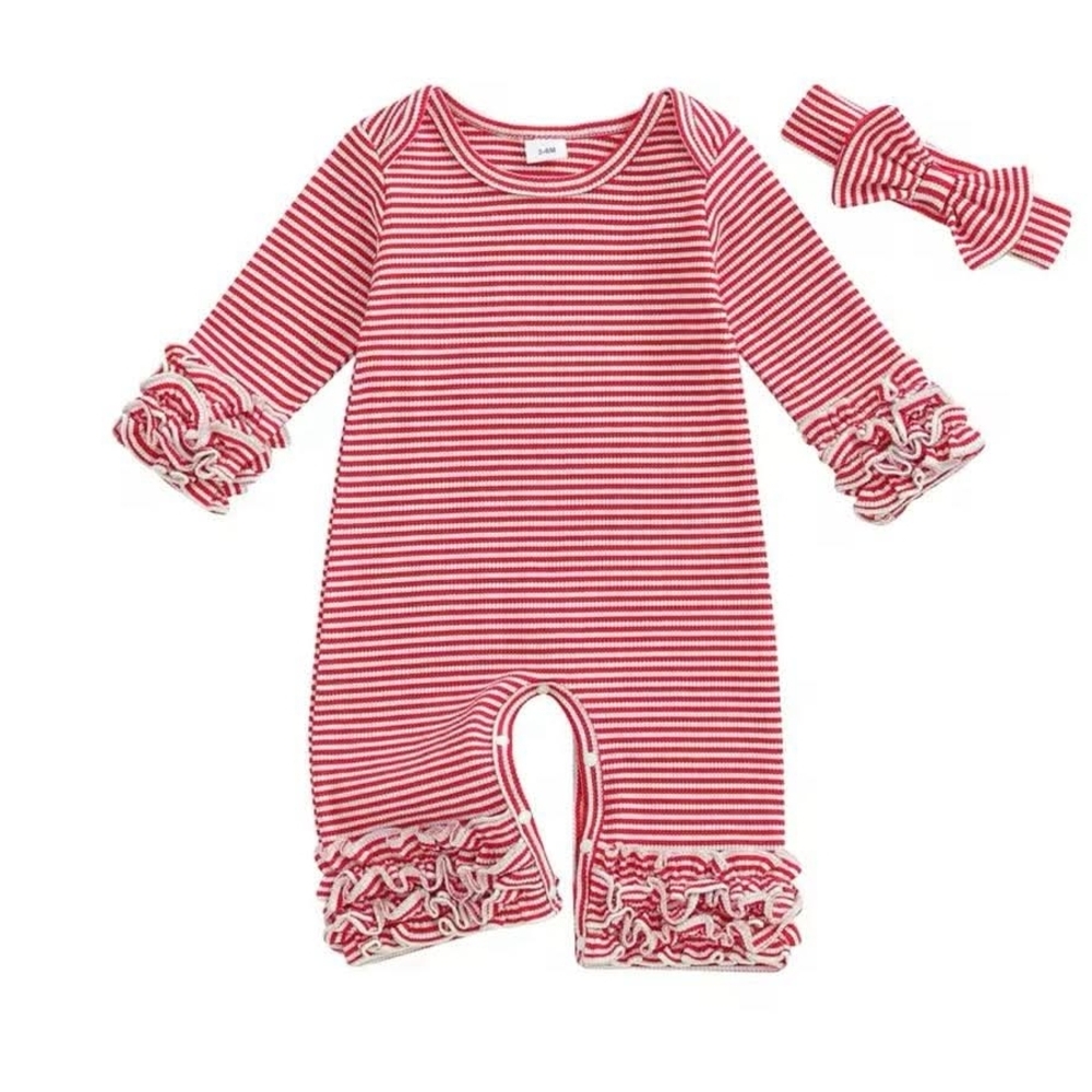Trendy Boutique Red Striped Kids One Piece